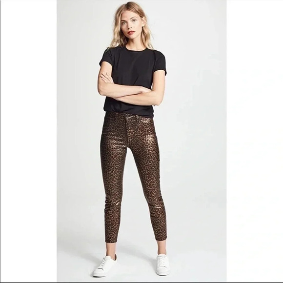 L’AGENCE Margot metallic leopard high waisted denim - Picture 2 of 11